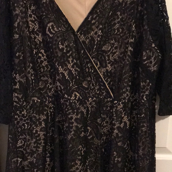Lane Bryant Black Lace Dress with nude underlay - Picture 2 of 5